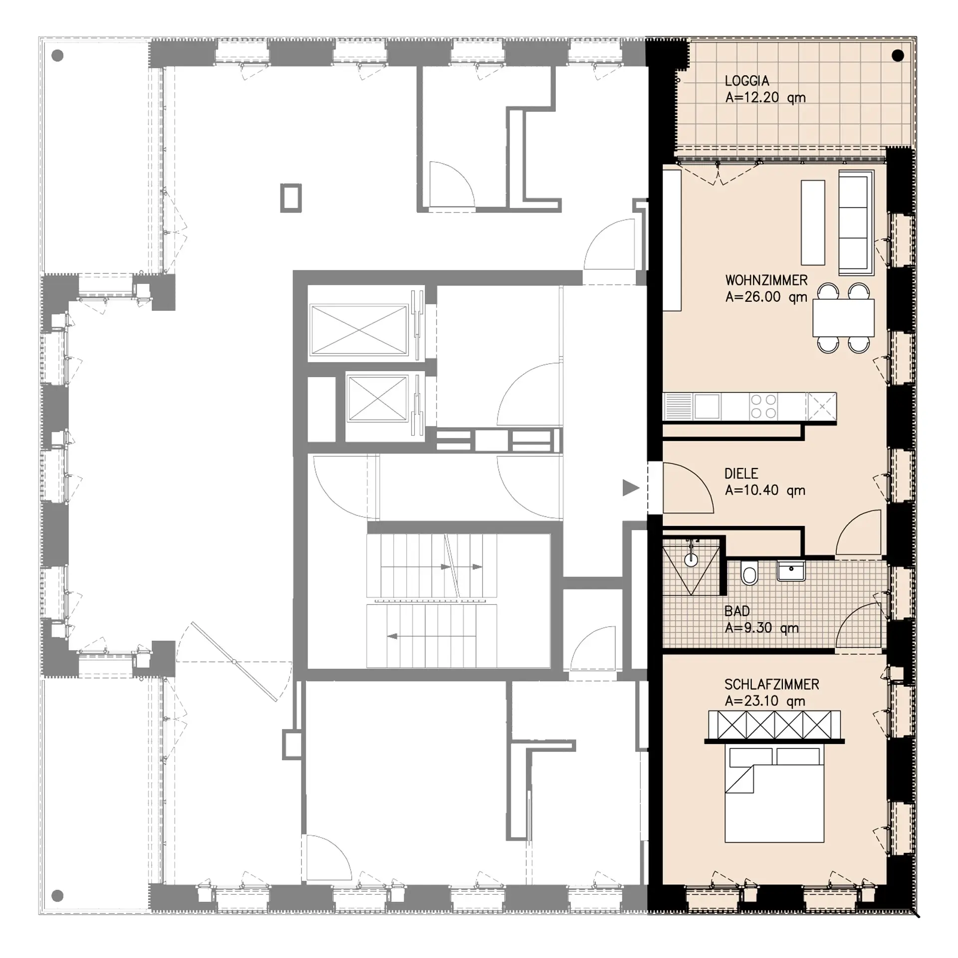 Wohnungsgrundriss - Carl Wohnungstyp 5